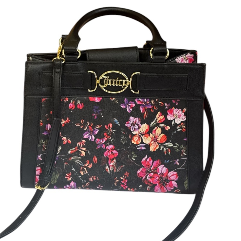 Juicy Couture Medallion Floral Print Satchel  and Crossbody 11”x9”x4”